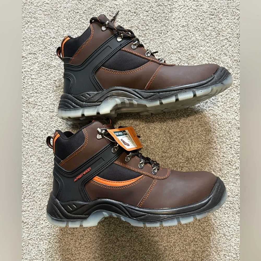 Portwest Steelite Mustang Brown Leather Slip Resistant Steel Toe Work Boot